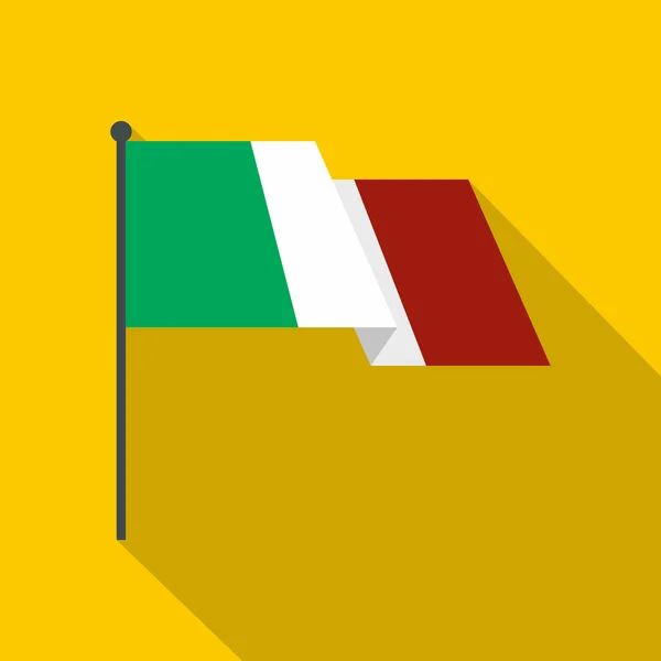 Ikone der italienischen Flagge, flacher Stil — Stockvektor