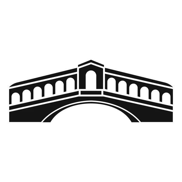 Ikone der venezianischen Brücke, einfacher Stil — Stockvektor