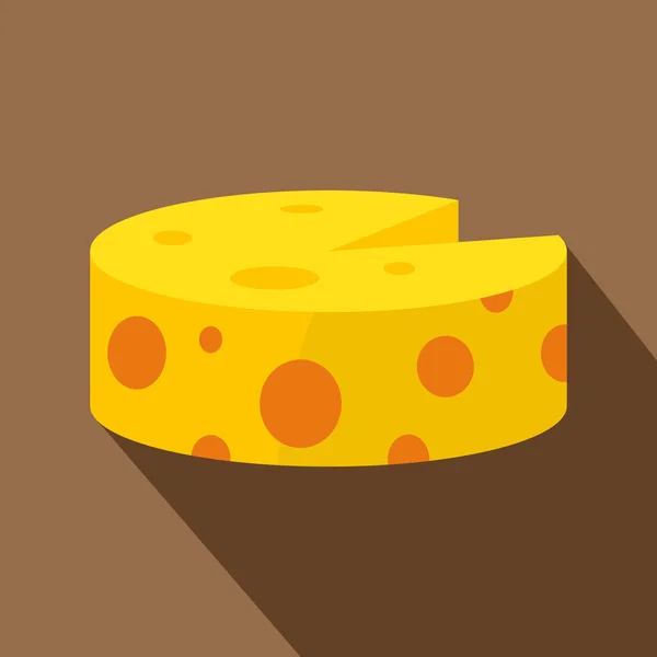 Roue de l'icône du fromage traditionnel, style plat — Image vectorielle