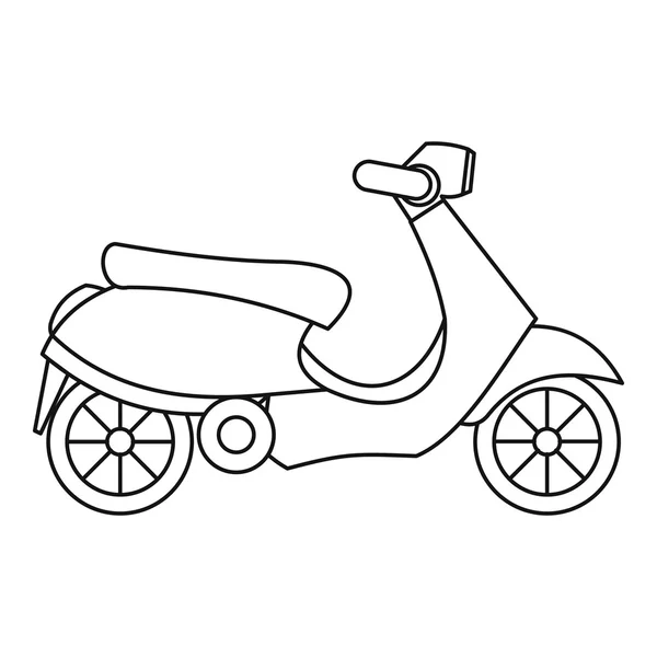 Icône de scooter, style contour — Image vectorielle