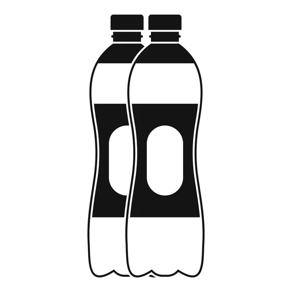 Dos botellas de plástico icono, estilo simple — Vector de stock