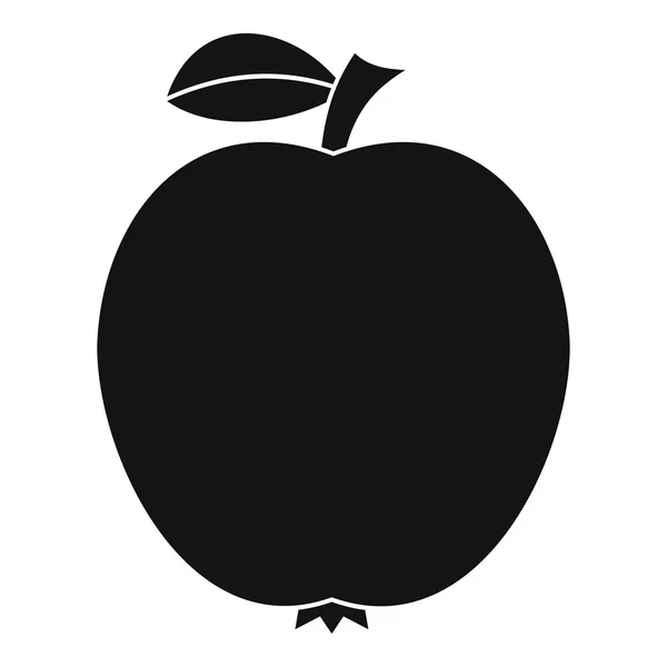 Icono de manzana negra, estilo simple — Vector de stock