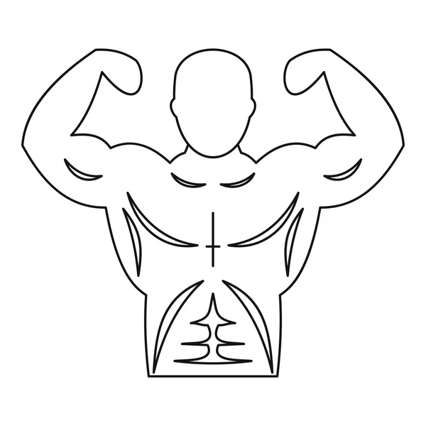 Icono de hombre atlético fuerte, estilo de contorno — Vector de stock