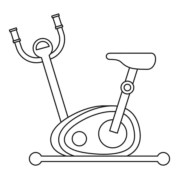 Icône de vélo d'appartement stationnaire, style contour — Image vectorielle