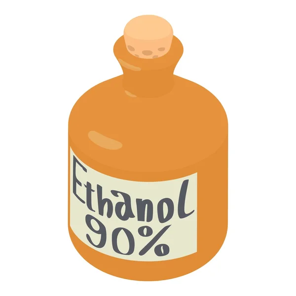 Etanol en icono de la botella, estilo isométrico 3d — Vector de stock