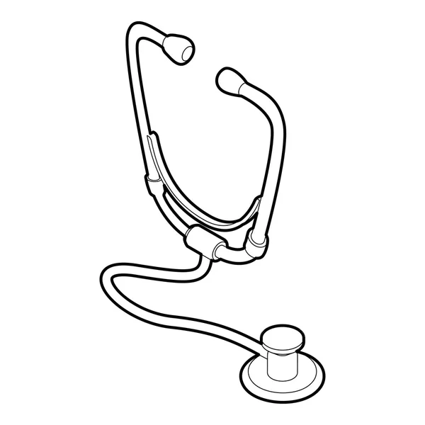 Icona dello stetoscopio, stile contorno — Vettoriale Stock