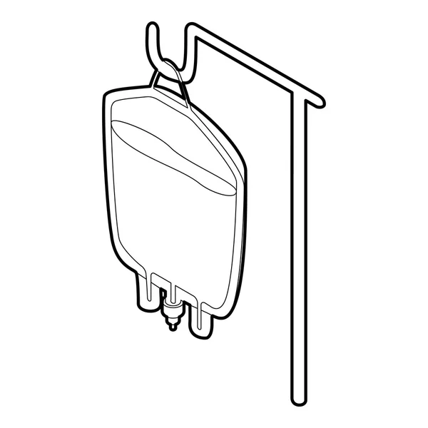 Paket für Bluttransfusion Symbol, Umriss Stil — Stockvektor