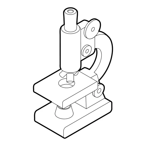 Icône de microscope, style de contour — Image vectorielle