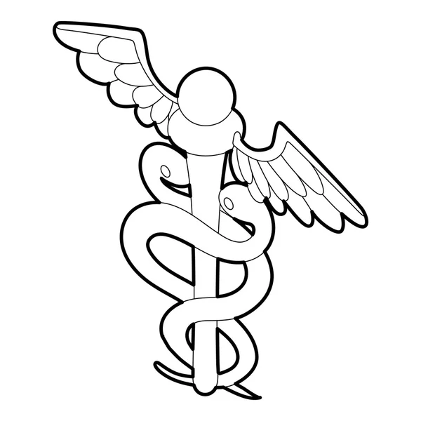 Firma icona medicina, stile contorno — Vettoriale Stock