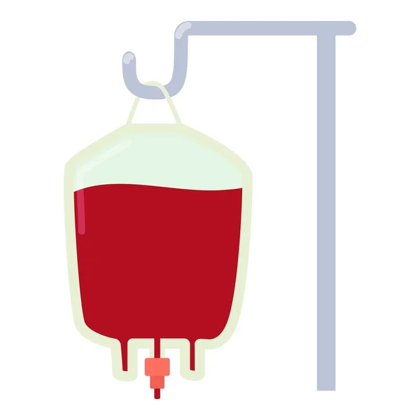 Pakket voor bloedtransfusie pictogram, vlakke stijl — Stockvector