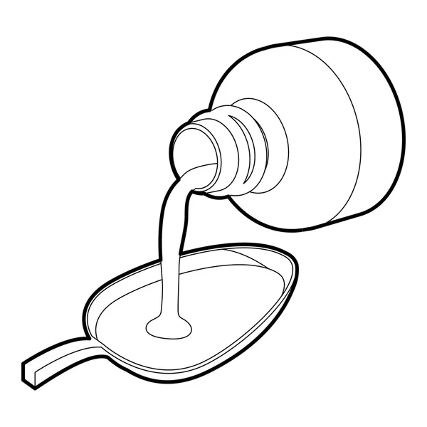 Icône de sirop médical, style contour — Image vectorielle