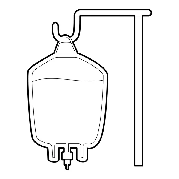 Pakket voor bloedtransfusie pictogram, Kaderstijl — Stockvector