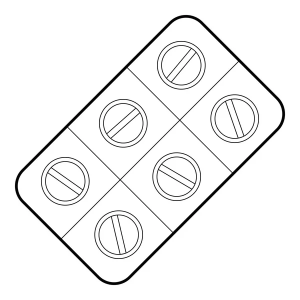 Comprimidos ícone, estilo esboço — Vetor de Stock