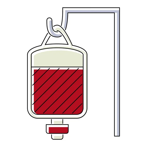 Pacchetto per icona trasfusione di sangue, stile piatto — Vettoriale Stock