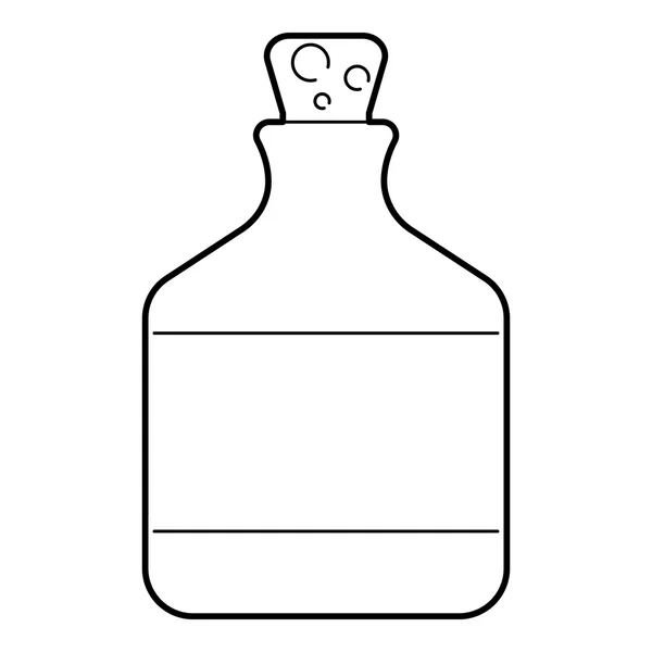 Ethanol in bottle icon, outline style — Stock Vector