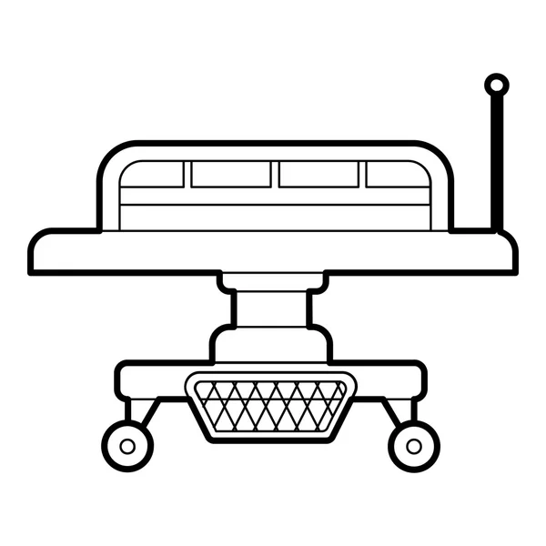 Ícone da cama médica, estilo esboço —  Vetores de Stock