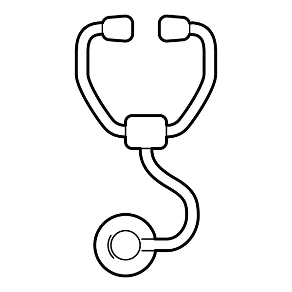 Icono de estetoscopio, estilo de contorno — Vector de stock