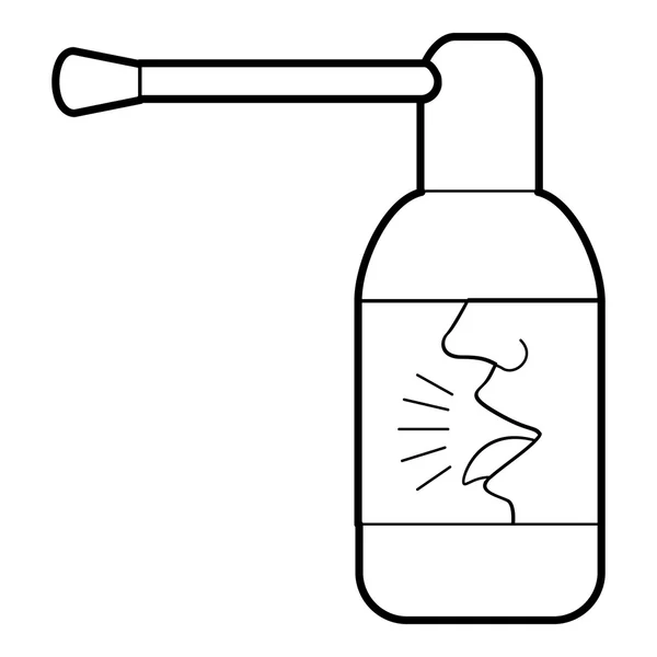 Spray for throat icon, outline style — Stock Vector