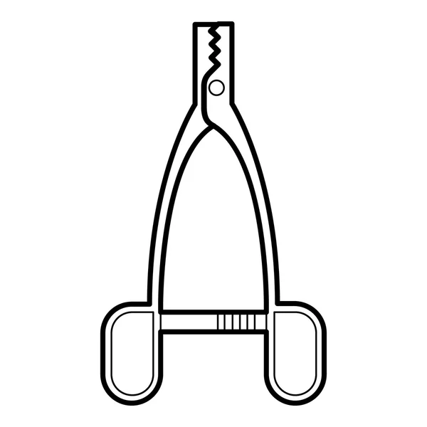 Medische tang pictogram, omtrek stijl — Stockvector