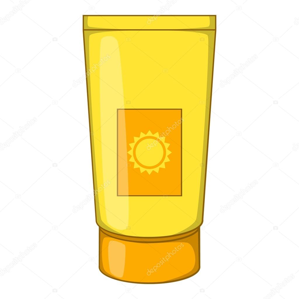 Sun lotion icon. Cartoon illustration of sun lotion vector icon for web