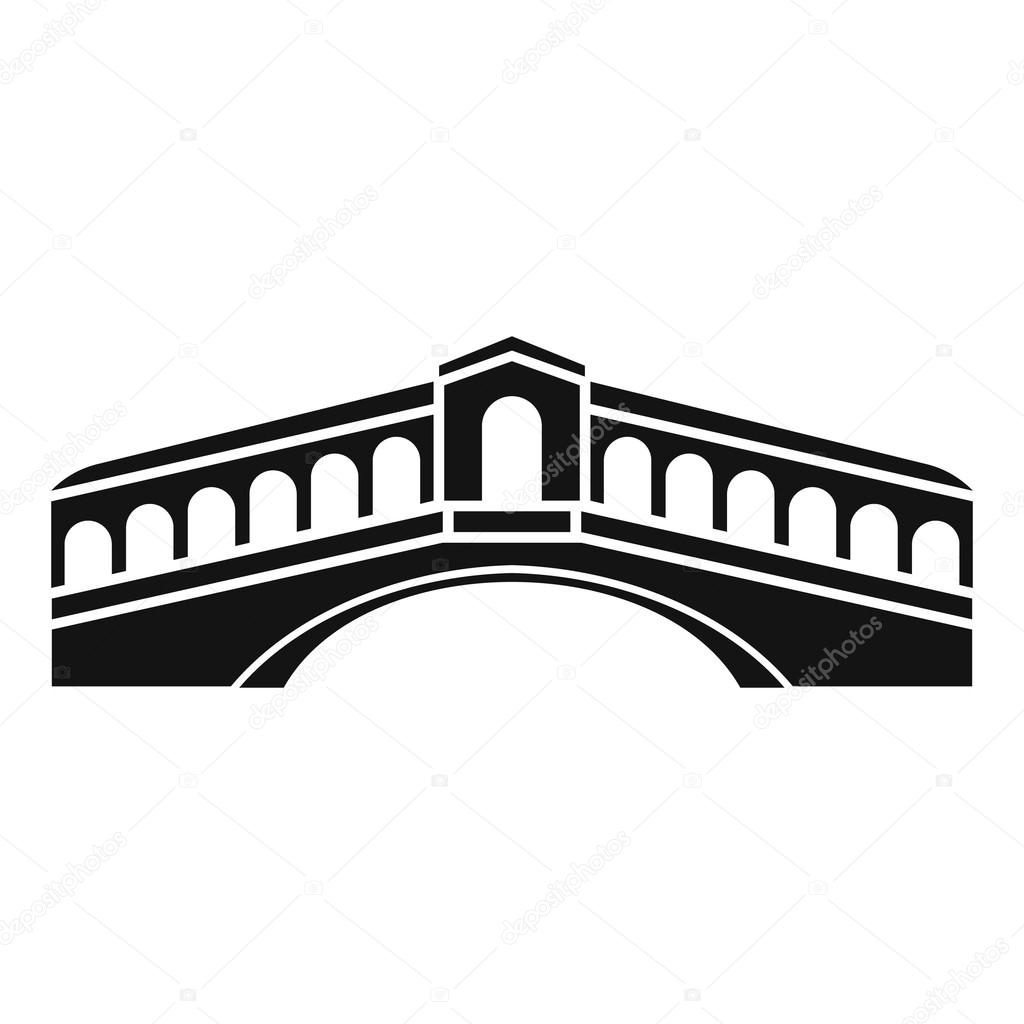Venice bridge icon, simple style