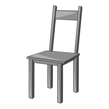 Sandalye simge, gri tek renkli stil