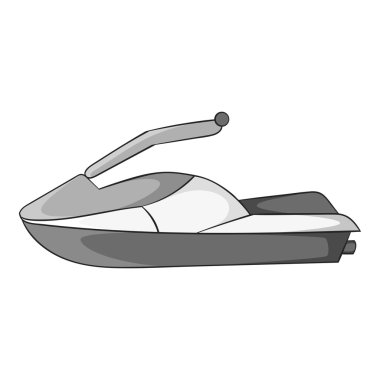 Jet ski simge, gri tek renkli stil