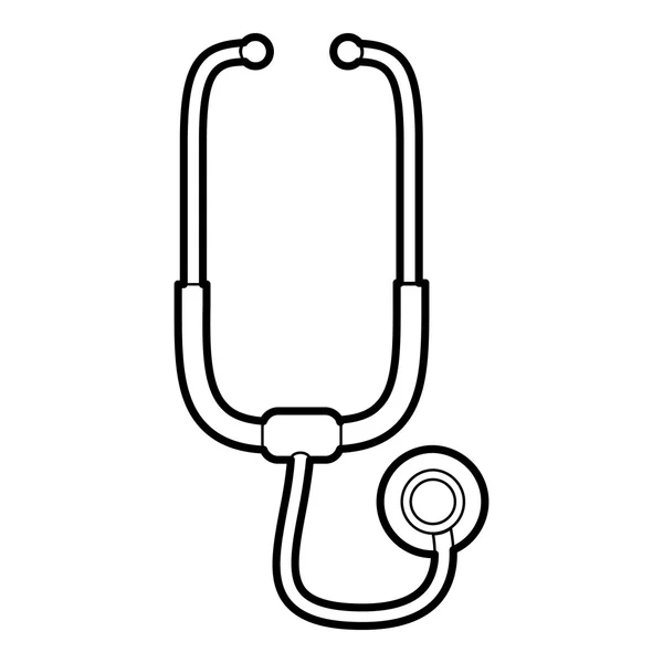 Ikona stetoskopu medycznego, styl zarysu — Wektor stockowy