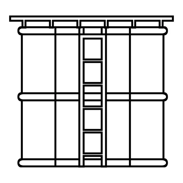 Tank vloeibare opslag pictogram, Kaderstijl — Stockvector