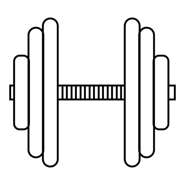 Big dumbbell icon, outline style — Stock Vector
