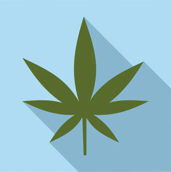 Ícone de folha de Cannabis, estilo plano — Vetor de Stock