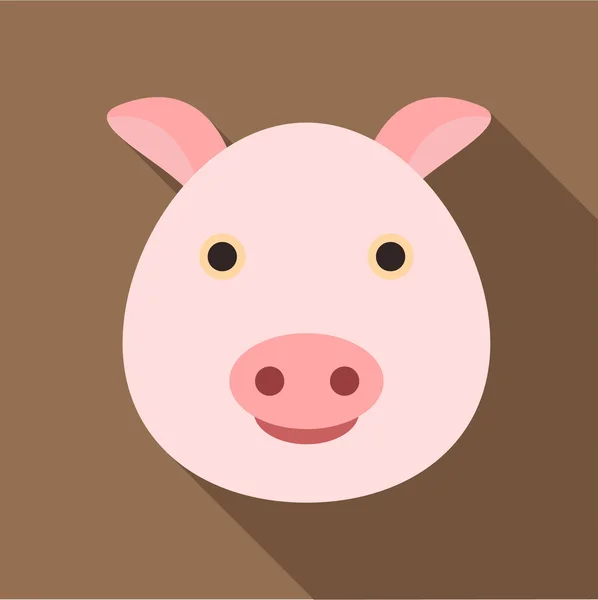 Pig icon, flat style — Stock Vector