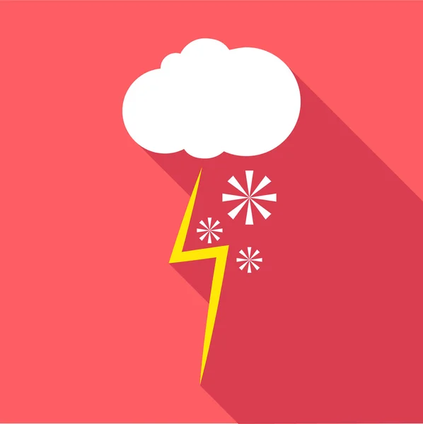 Snow and thunderstorm icon, flat style