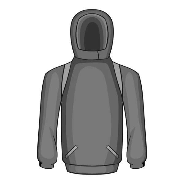 Férfi téli pulóver ikon, szürke fekete-fehér stílus — Stock Vector