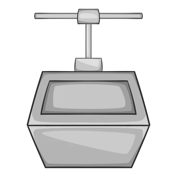 Funicular icon, gray monochrome style — Stock Vector