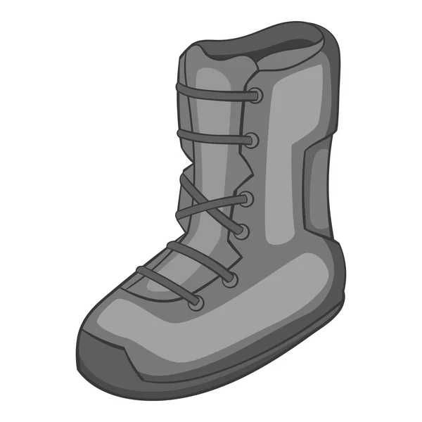 Ботинок для иконы сноуборда, серый монохромный стиль — стоковый вектор