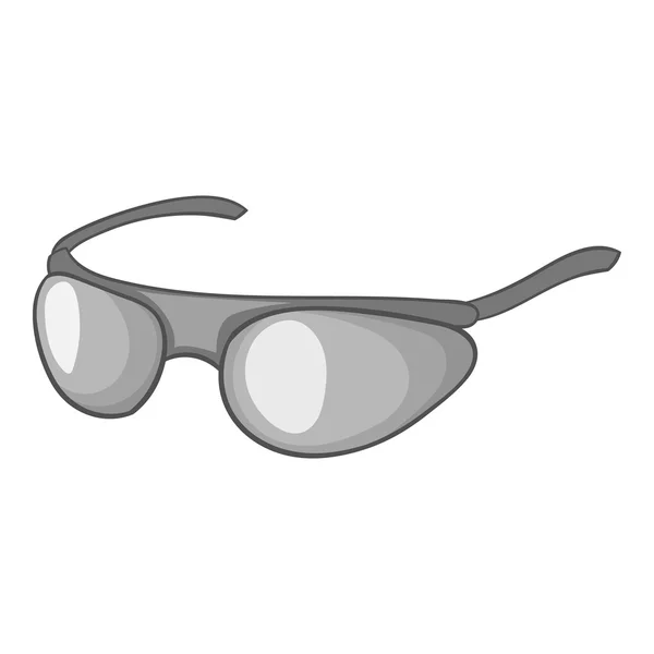 Icône de lunettes de soleil cycliste, style monochrome gris — Image vectorielle