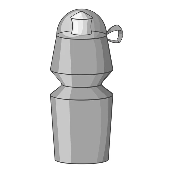 Icône de bouteille d'eau cyclable, style monochrome gris — Image vectorielle