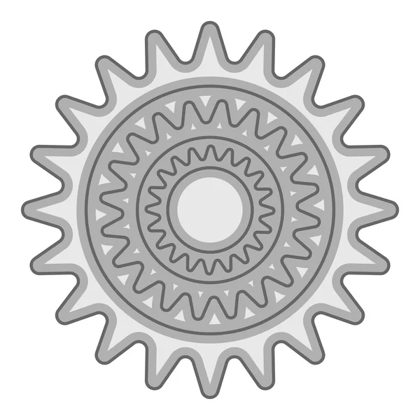 Sprocket for bicycle icon, gray monochrome style — Stock Vector