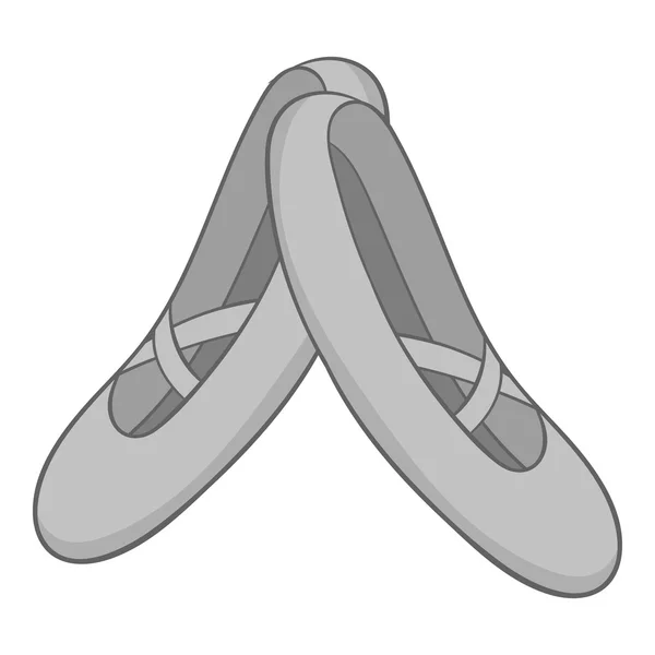 Icono de zapatos puntiagudos, estilo monocromo gris — Vector de stock