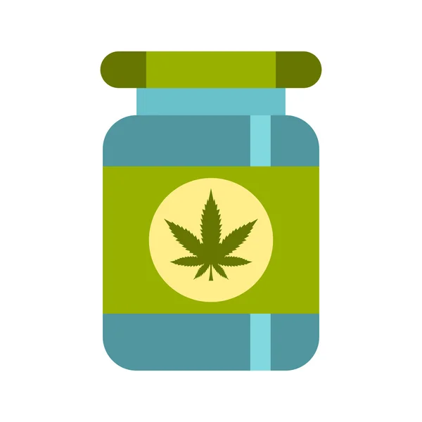 医疗 marijua 瓶图标，平面样式 — 图库矢量图片