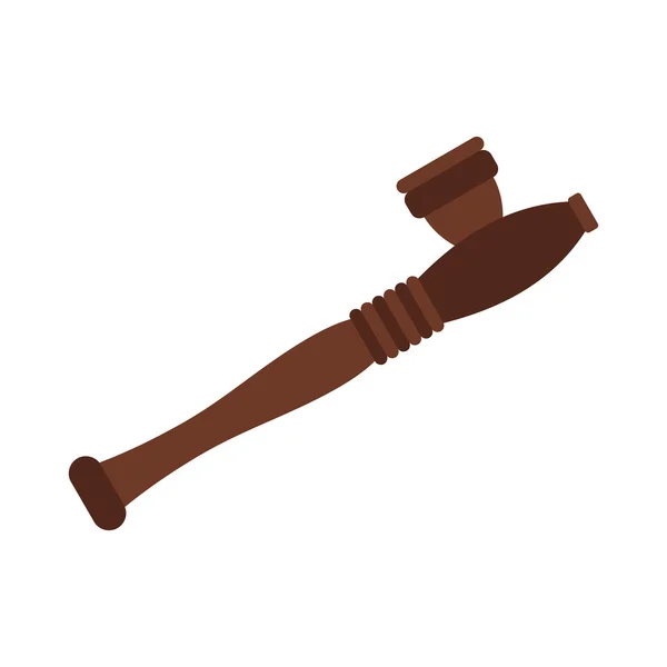 Деревянный гашиш икона трубы, плоский стиль — стоковый вектор