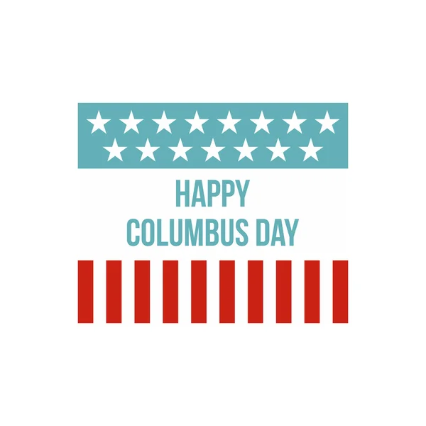 Happy Columbus Day icône du drapeau, style plat — Image vectorielle