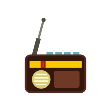 retro radyo simgesi, düz stil