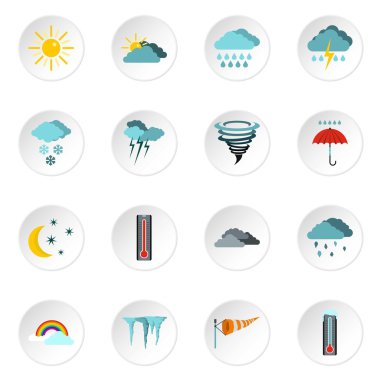 Hava simgeleri ayarla, stil düz