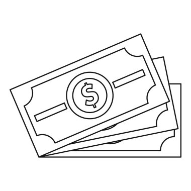 Doları banknot simgesi, anahat stili