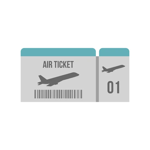 Air bilet ikona, płaski — Wektor stockowy