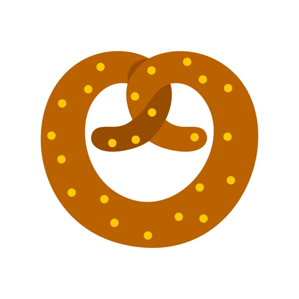 Pretzel icon in flat style — Stock Vector