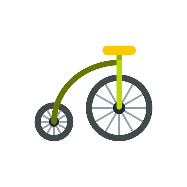 Icono de bicicleta de alta rueda, estilo plano — Vector de stock