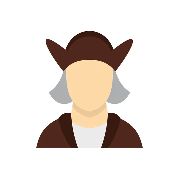 Hombre con traje de Cristóbal Colón icono — Vector de stock